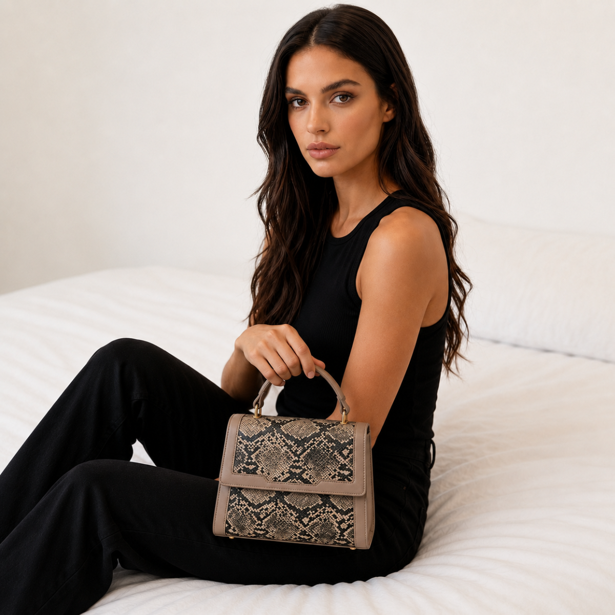 Premium Dark khaki Women Handbag with Adjustable Sling Strap
