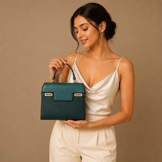 Premium Green Women Handbag with Adjustable Sling Strap