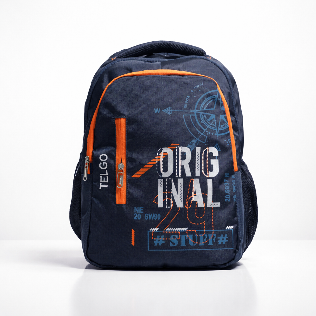 Trendy Telgo Stylish Navy Blue Printed Backpack