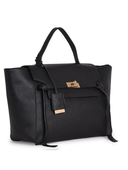 Luxury Structured Black Satchel Handbag for Women
