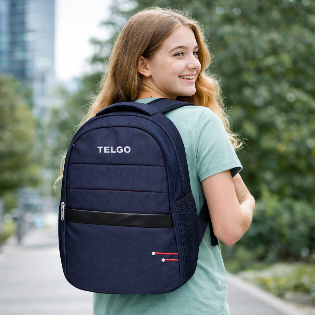 Telgo Stylish Navy Blue Backpack for Men & Women