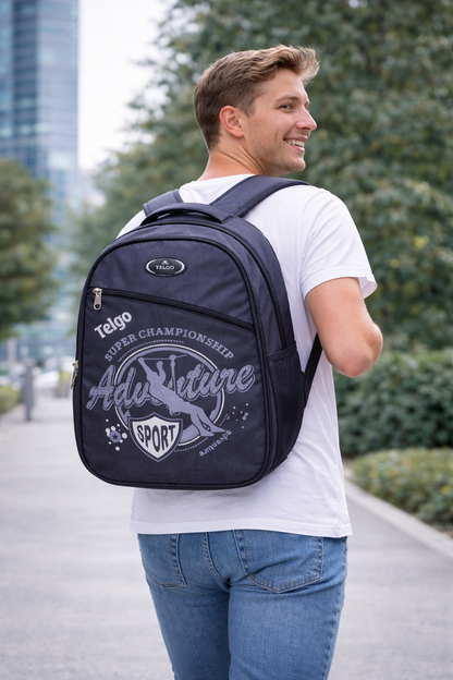 Telgo Adventure Black Sport Backpack for Boys & Girls