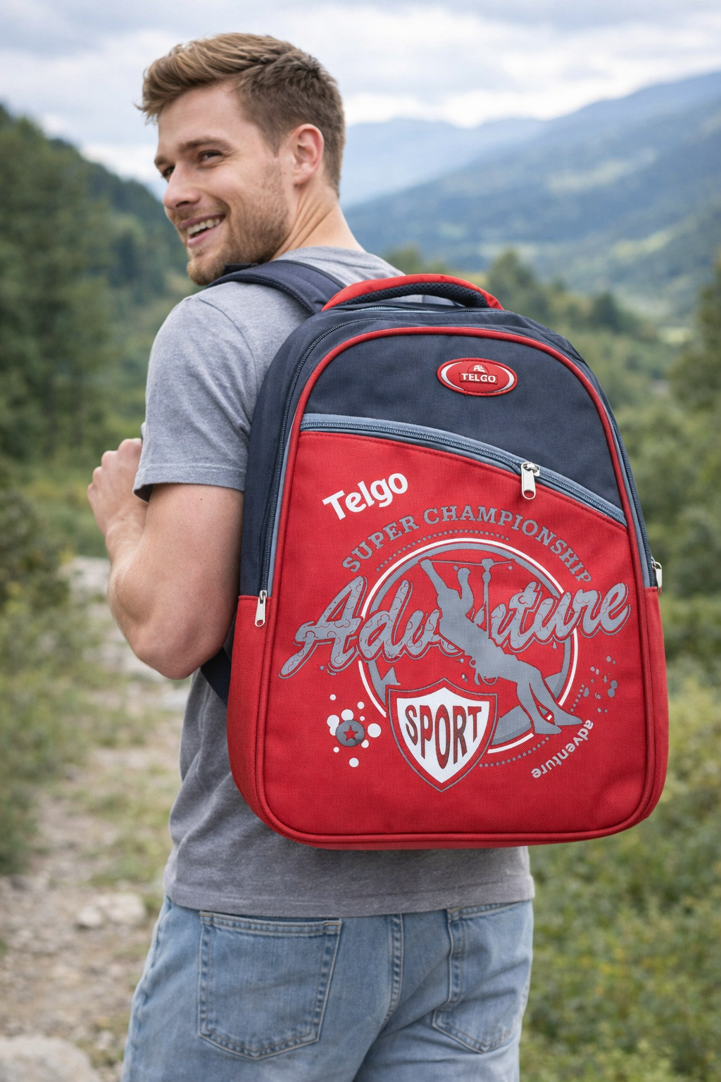 Telgo Adventure Red Sport Backpack for Boys & Girls