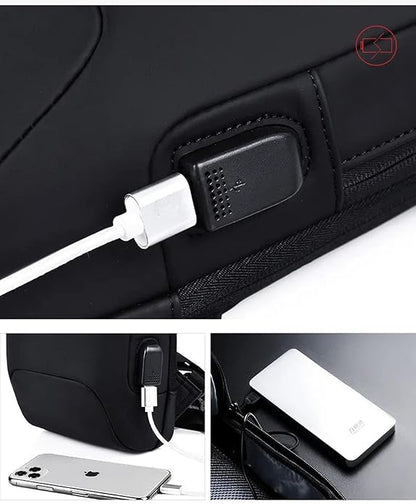 Anti Theft Sling Bag with USB Charging Cable