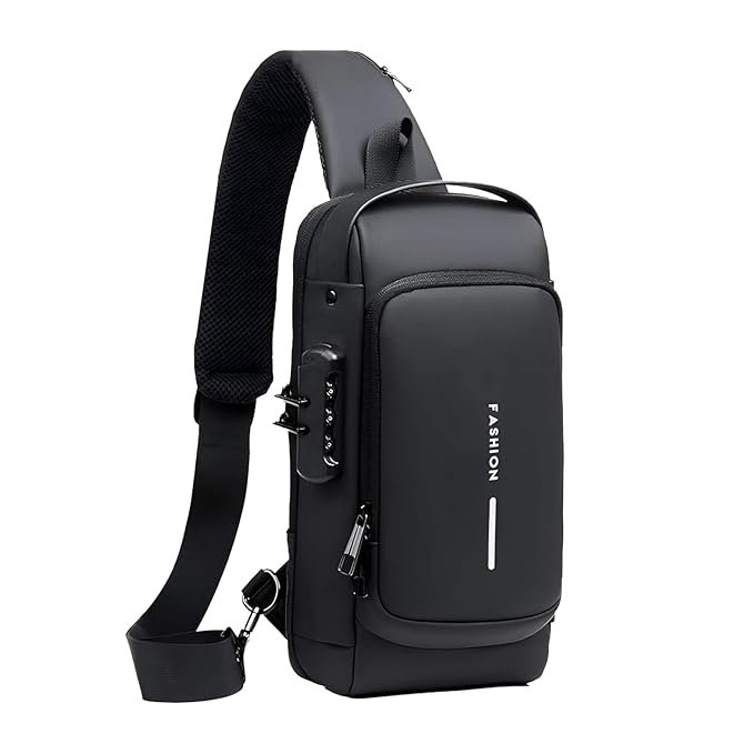 Anti Theft Sling Bag with USB Charging Cable