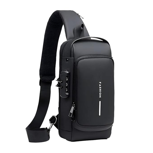 Anti Theft Sling Bag with USB Charging Cable