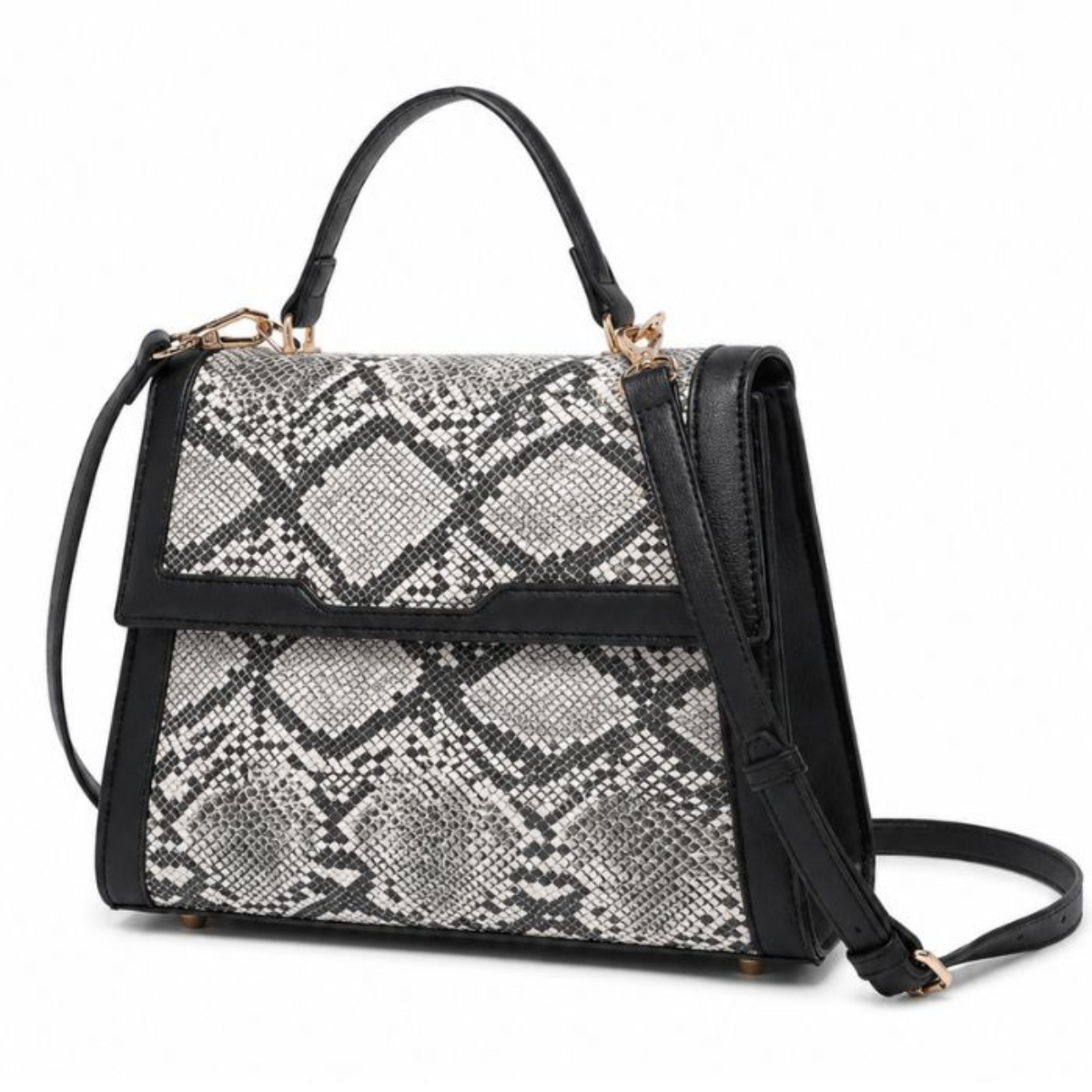 Premium Black Women Handbag with Adjustable Sling Strap