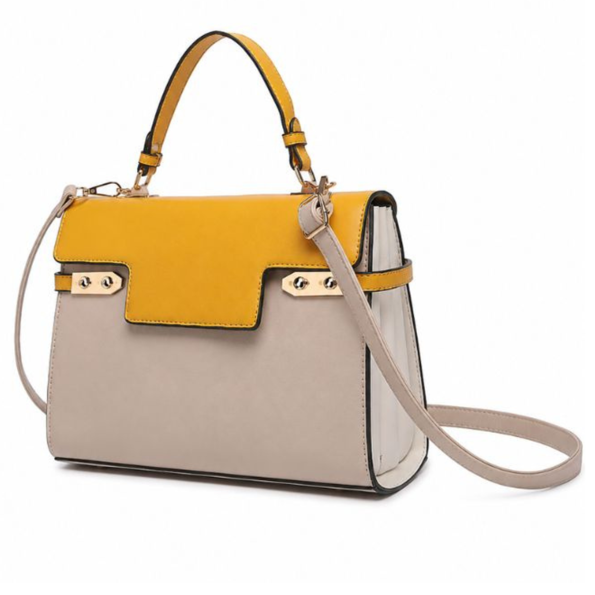 Premium Yellow Women Handbag with Adjustable Sling Strap