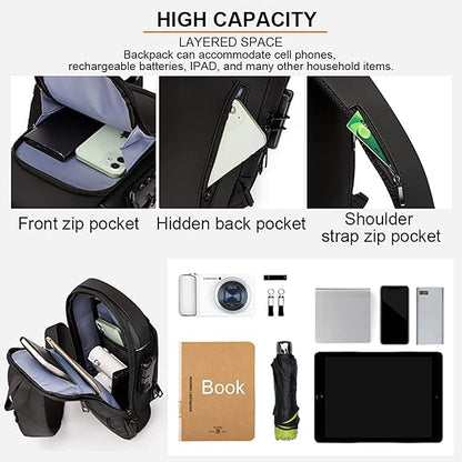 Anti Theft Sling Bag with USB Charging Cable