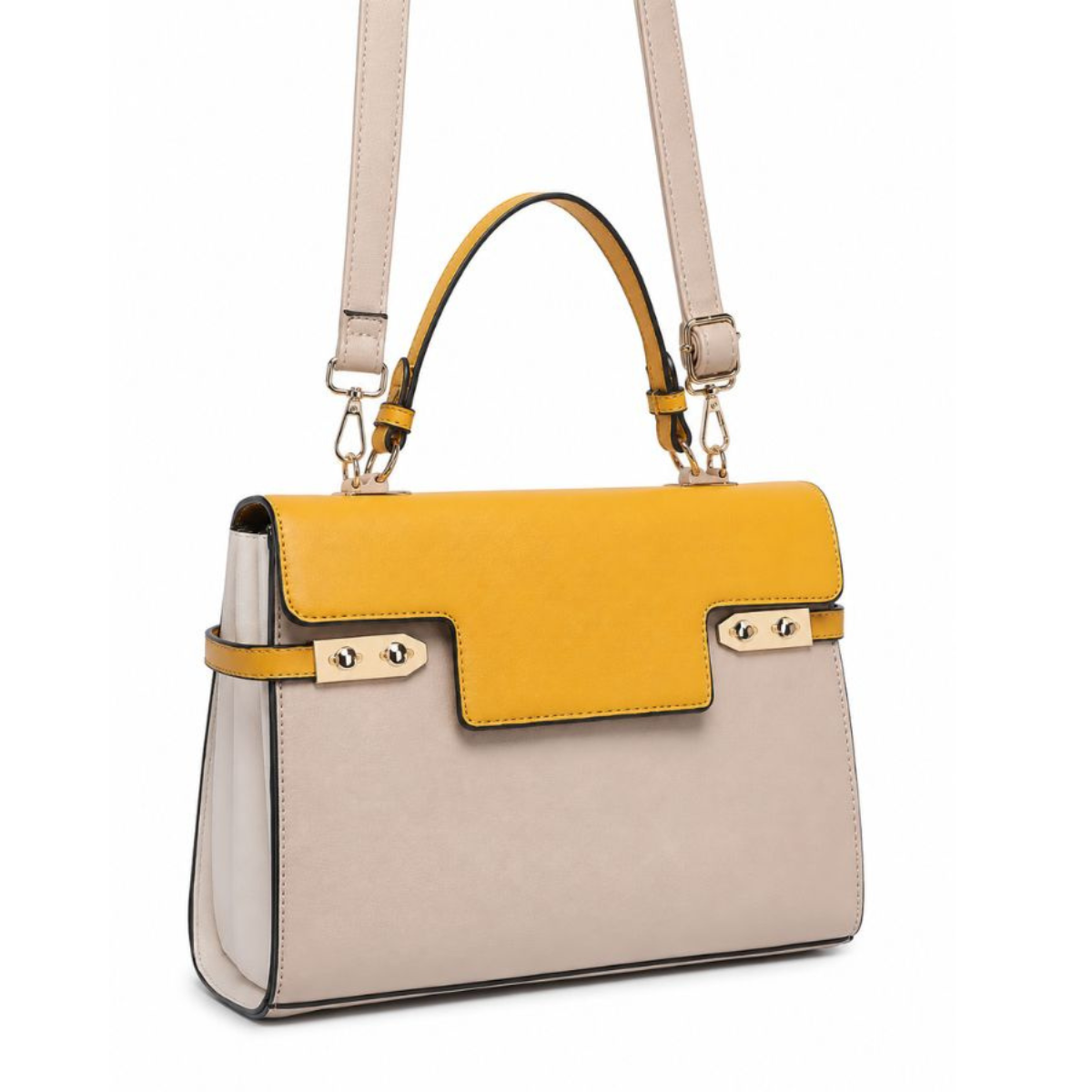 Premium Yellow Women Handbag with Adjustable Sling Strap