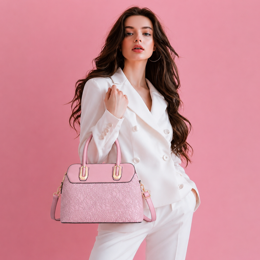 Premium Pink Women Handbag with Adjustable Sling Strap