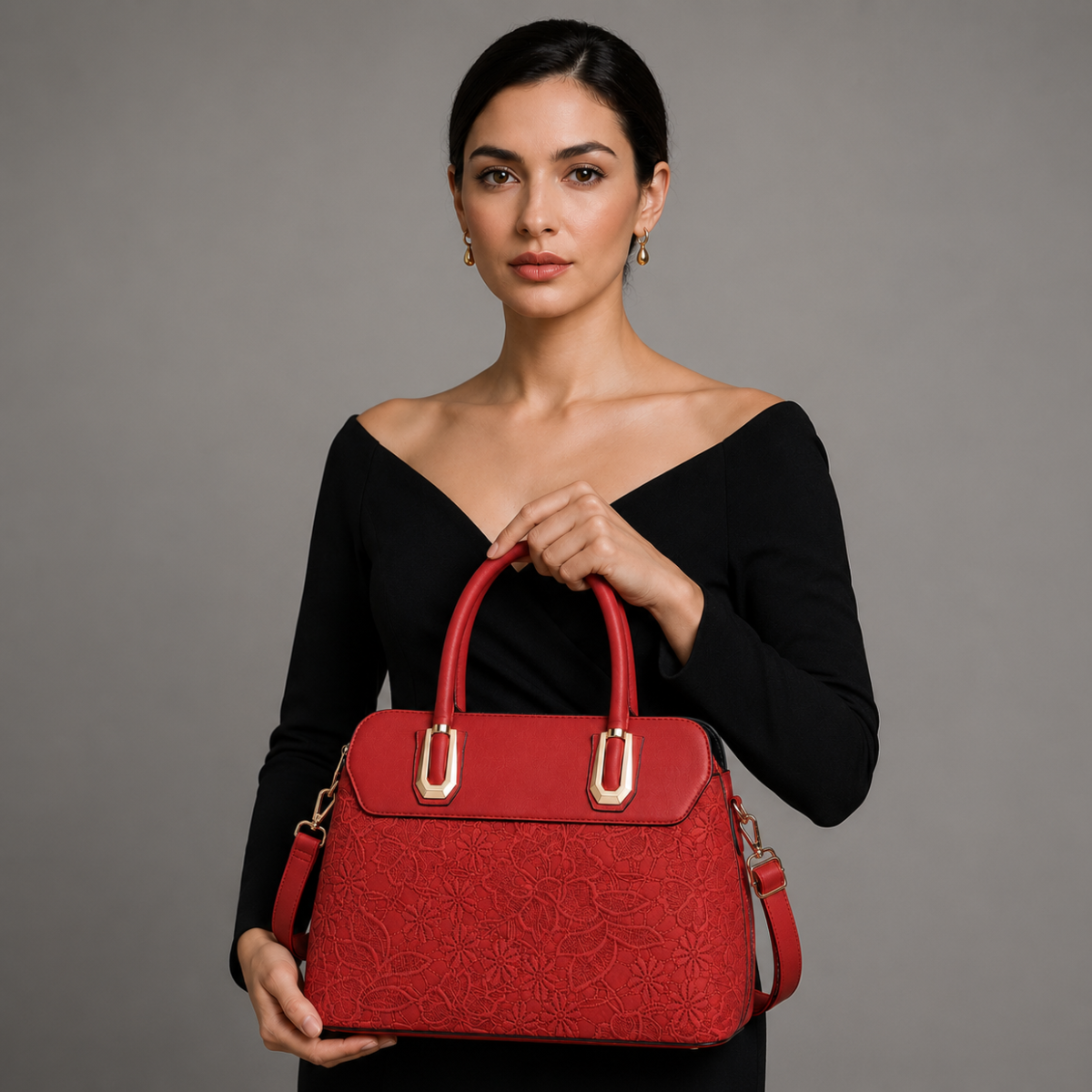 Premium Maroon Women Handbag with Adjustable Sling Strap